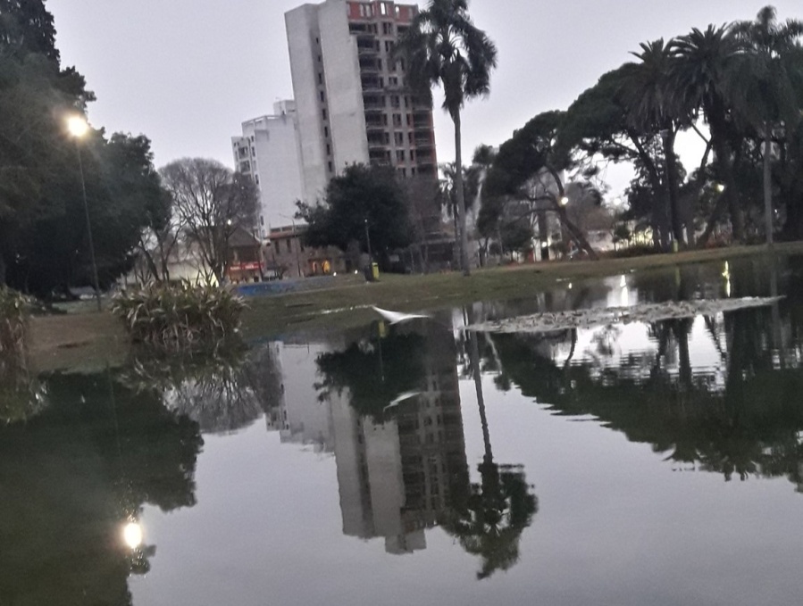 El agua desbordada en el Parque Saavedra genera indignación en La Plata