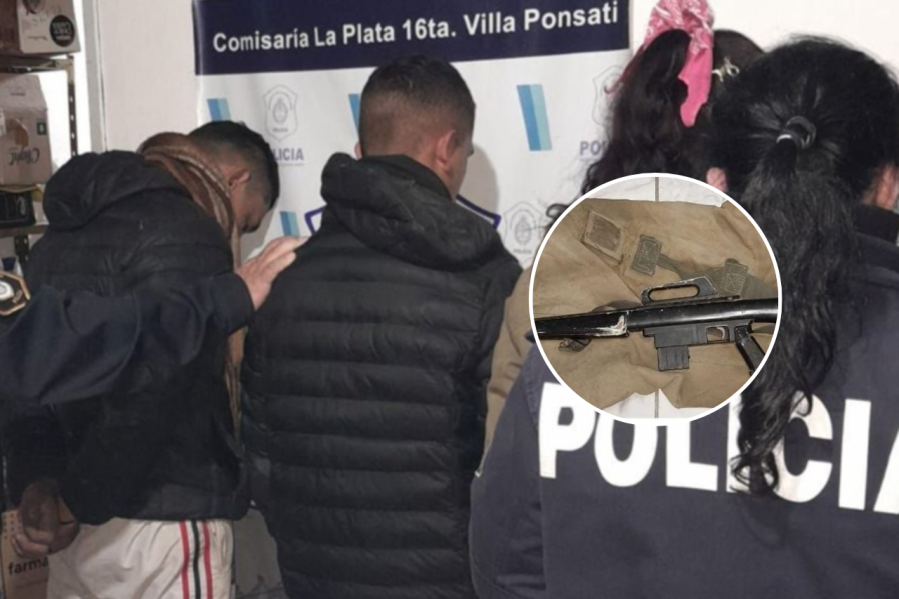 Cayeron tres peligrosos delincuentes que habían desvalijado una casa de Villa Elvira: tenían un subfusil en su domicilio