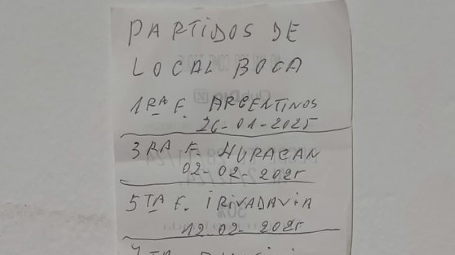 Un hincha de Boca de 93 años escribió de puño y letra el fixture para su hija y emocionó a todos: ”Me muero de amor”