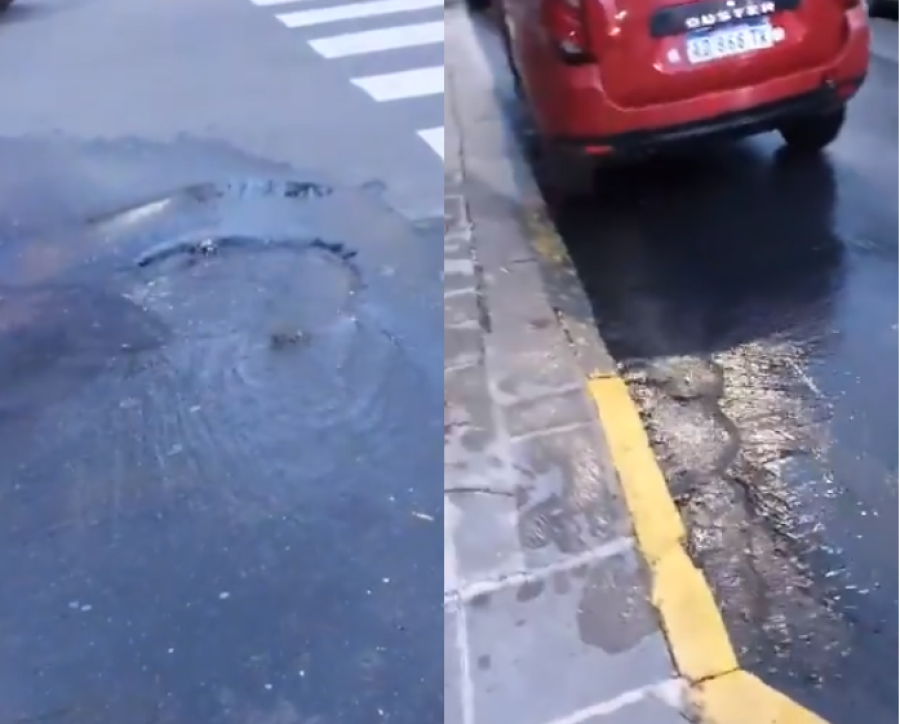Denuncian una gran pérdida de agua en la esquina de 9 y 51 de La Plata