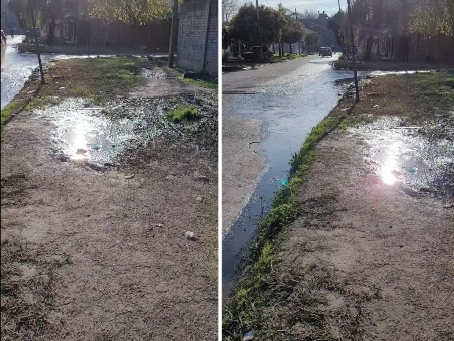 El agua estancada en 12 y 86 molesta a transeúntes y a quienes esperan el colectivo