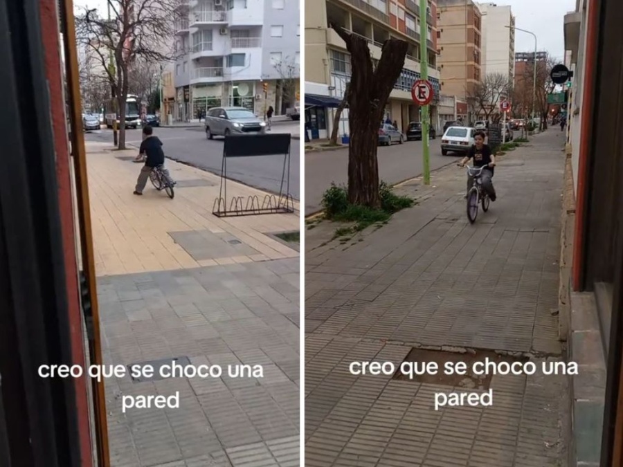 Rápido e inolvidable: El cómico momento que vivió un nene aprendiendo a andar en bicicleta