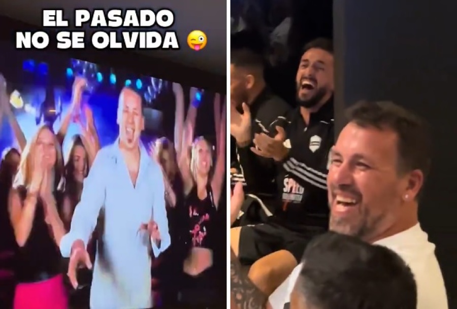 En medio de la pretemporada de Deportivo Riestra, pasaron un viejo videoclip del Ogro Fabbiani con mujeres y fue ovacionado