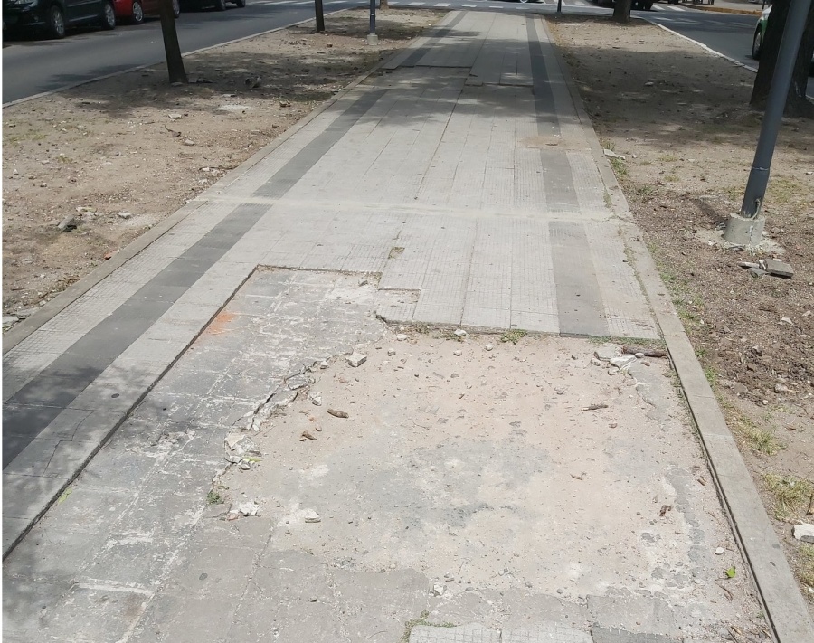 Vecinos de Plaza Moreno reclamaron por el estado de la rambla de la avenida 13