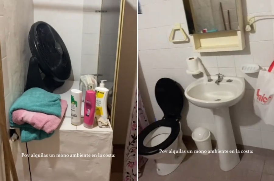 Alquiló un monoambiente en la costa atlántica y jamás imaginó que el inodoro estaría pegado a la heladera: ”Che, está lindo”