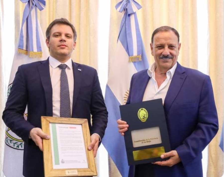 Santiago Pérez Teruel fue recibido en La Rioja por el gobernador Ricardo Quintela