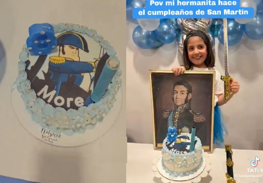 ”Hay futuro”: El emocionante cumpleaños de una niña rodeada de próceres y banderas argentinas