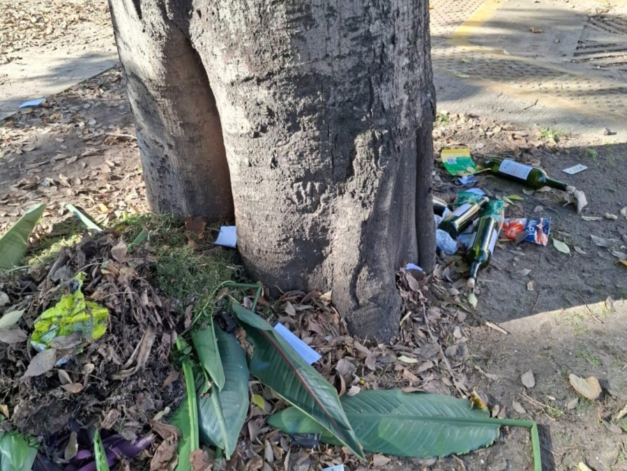 Vecinos de 25 y 60 exigen limpieza de la plaza Brandsen