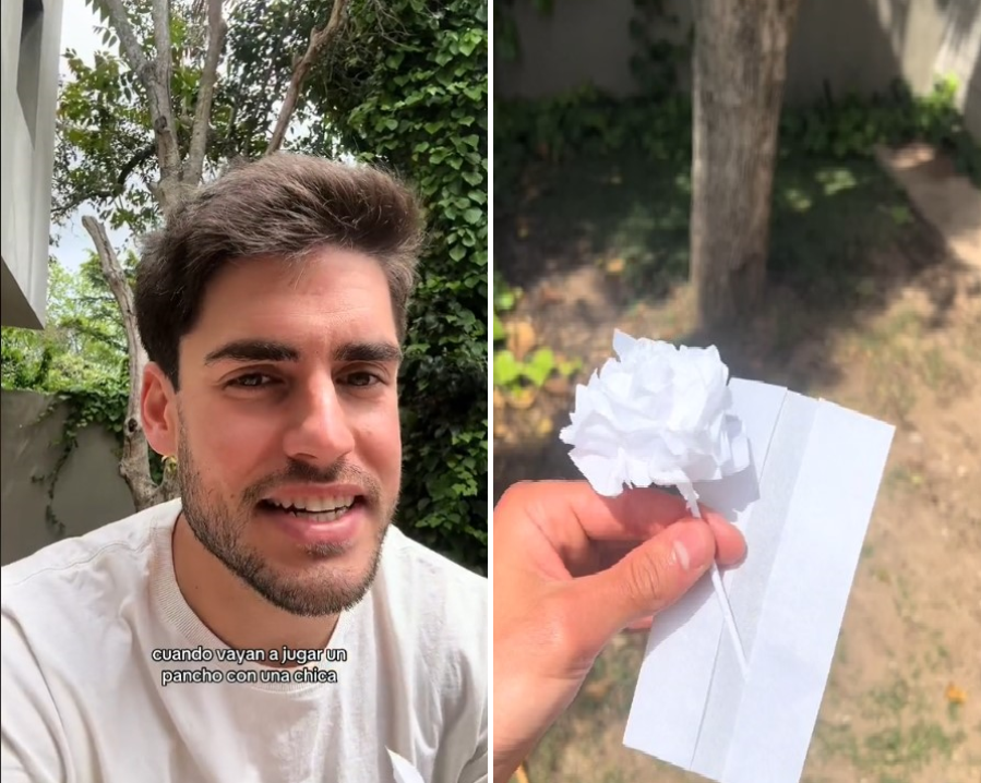 Un platense enseñó su técnica milenaria para encarar mujeres con una flor de papel: “Solo tenes que hacer…”