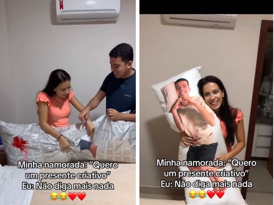 Su novia se quejó por dormir sola y él decidió hacerle un regalo que la dejó en shock