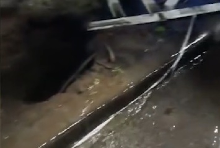 En 50 y 116 reclamaron por un caño roto que destruye el asfalto