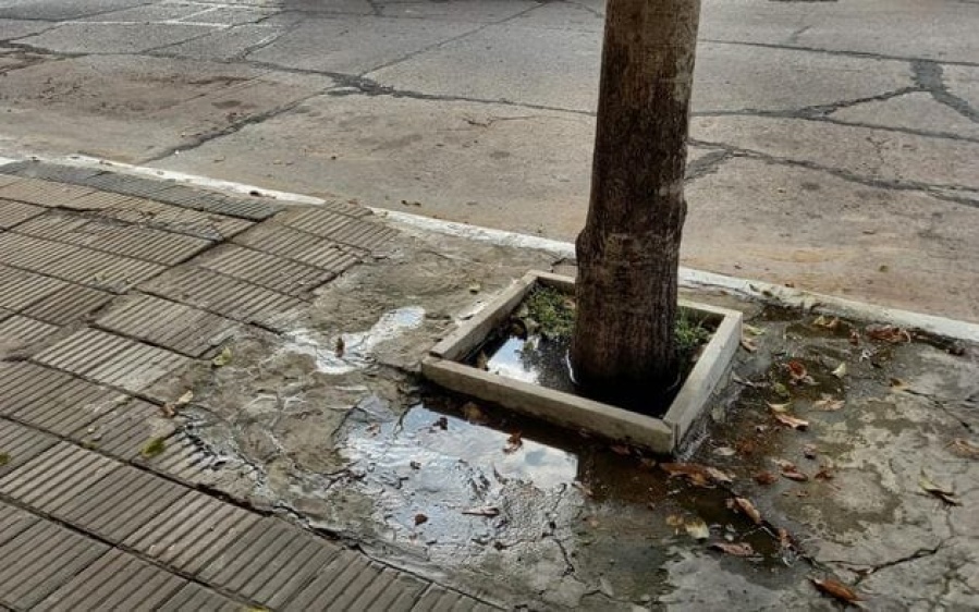 En la zona de Plaza Güemes piden que se repare una pérdida de agua que ”no para ni de día ni de noche”