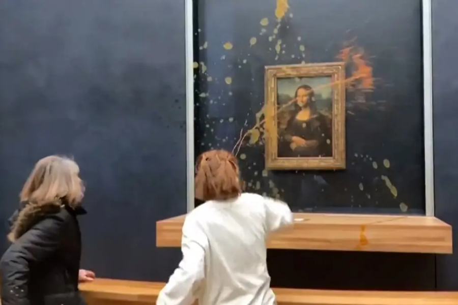 Activistas arrojaron sopa sobre ”La Gioconda” para protestar contra la política alimentaria en Francia