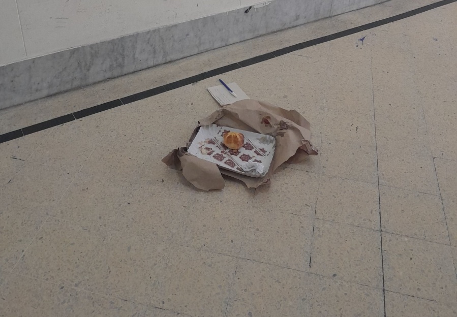 La medialuna tirada en la Facultad de Bellas Artes de la UNLP que desató la sorpresa entre los alumnos: ”¿Arte moderno?”