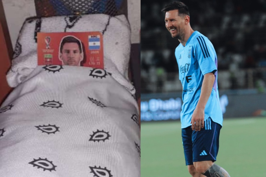 ”No molesten a Messi”: a un niño le regalaron una figurita del 10 y le hizo una cama para que descanse