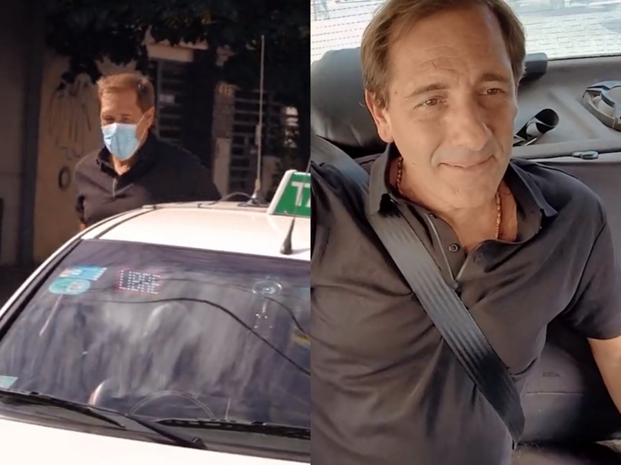 ”A la cancha de Boca vamos”: Garro paseó por La Plata en el marco del Día del Taxista