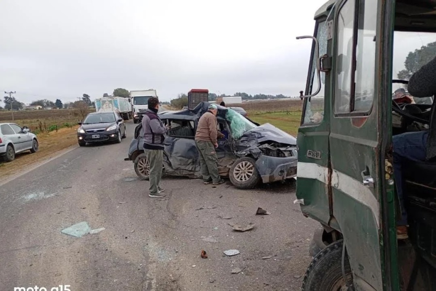 Impactante choque en Ruta 36: murió un joven de 25 años tras un choque frontal en Olmos