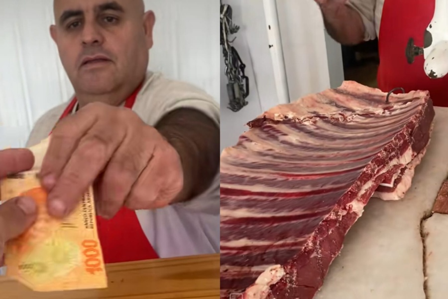 Un platense le pidió 1000 pesos de asado a un carnicero, le alcanzó solo para la foto y se hizo viral: ”Ya ni olerlo dejan”