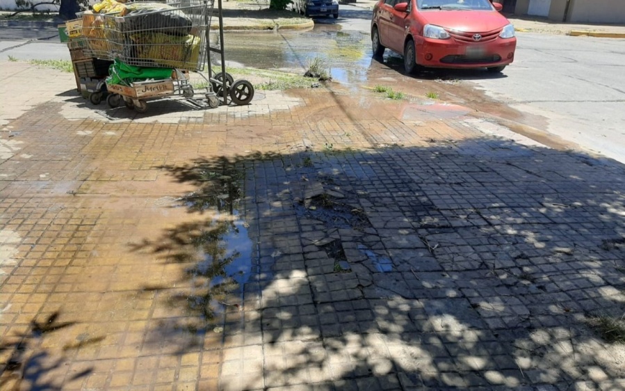 La esquina de 22 y 62 tiene una pérdida de agua que preocupa a los vecinos y transeúntes