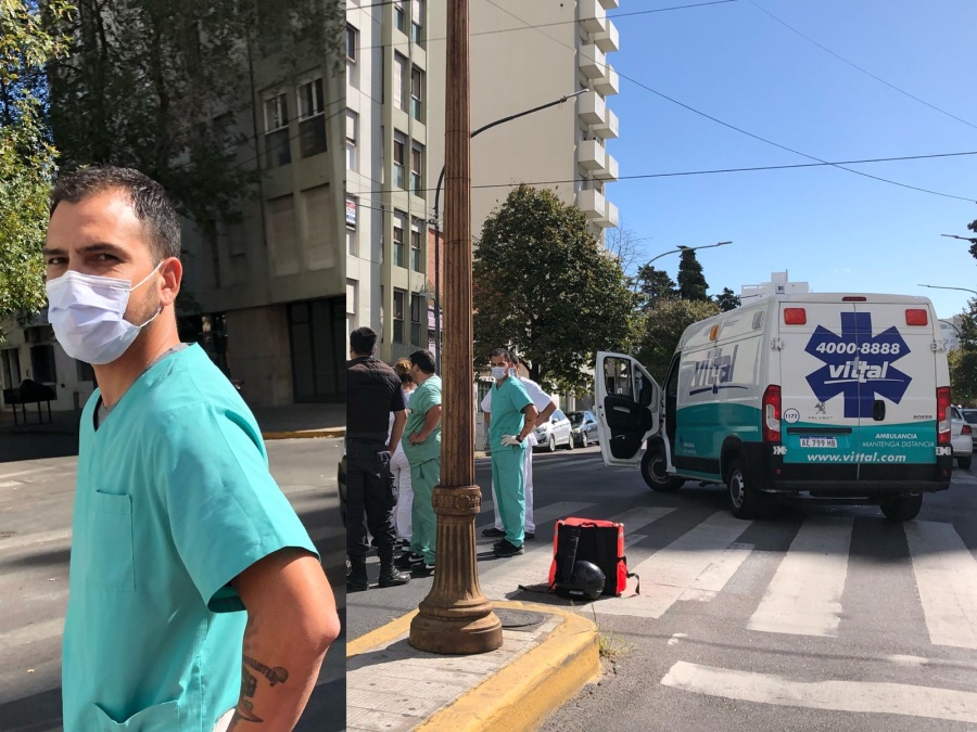 El SAME platense tuvo que asistir a un repartidor atropellado por una ambulancia de Vittal