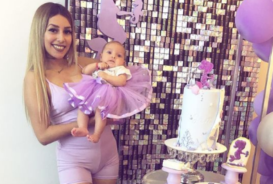 La hija de L-Gante cumplió dos meses y Tamara Báez lo festejó a lo grande