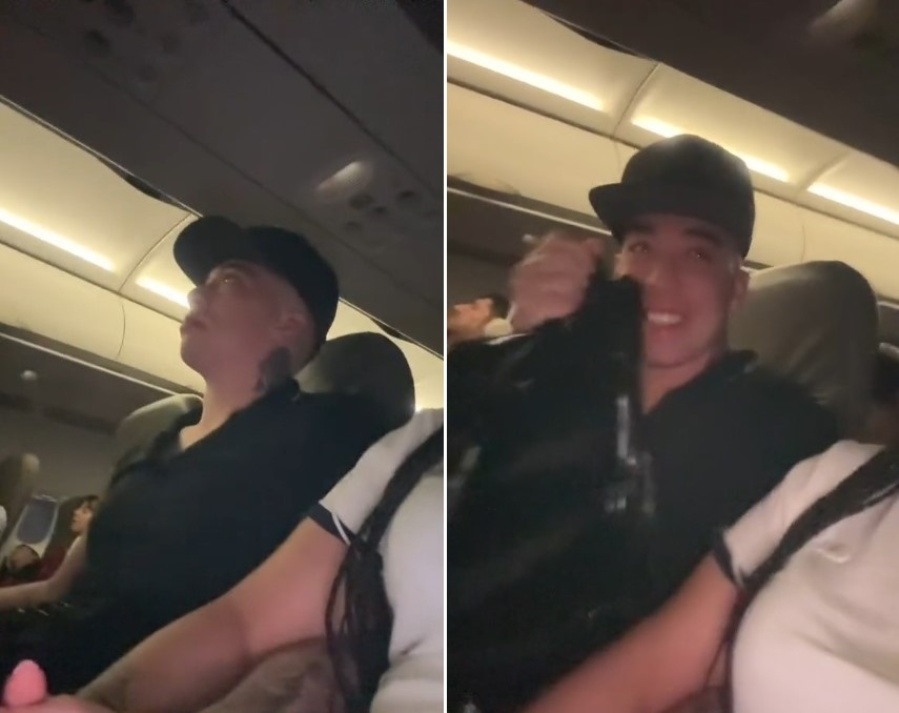 Su novio viajó por primera vez en avión, grabó su reacción y se volvió viral: ”Casi se muere”