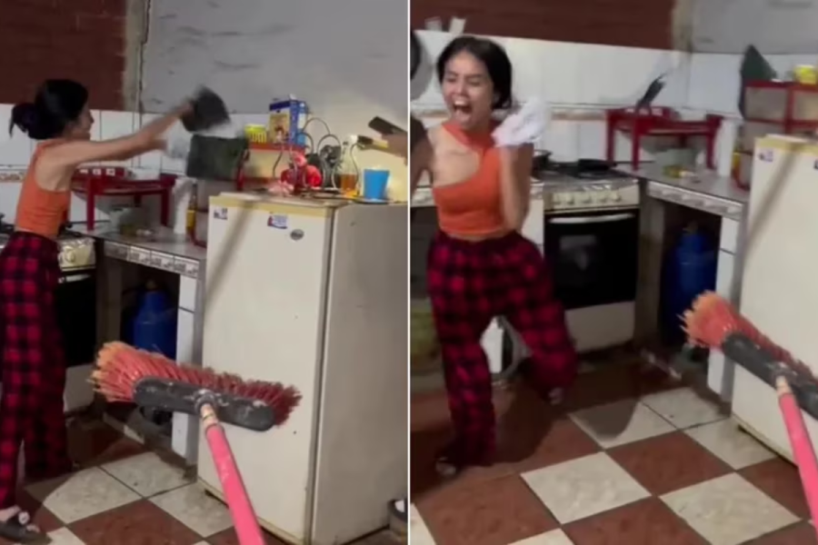 Una rata apareció en su cocina, intentó atraparla pero la reacción del roedor asombró a todos