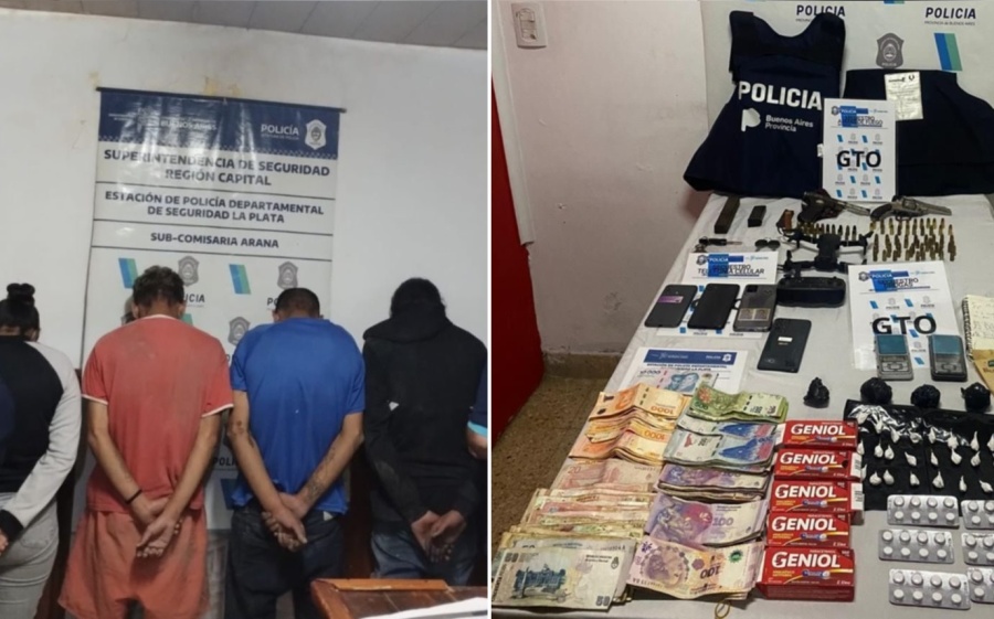 Allanaron una casa de La Plata por el robo de una moto y descubrieron a una peligrosa banda armada