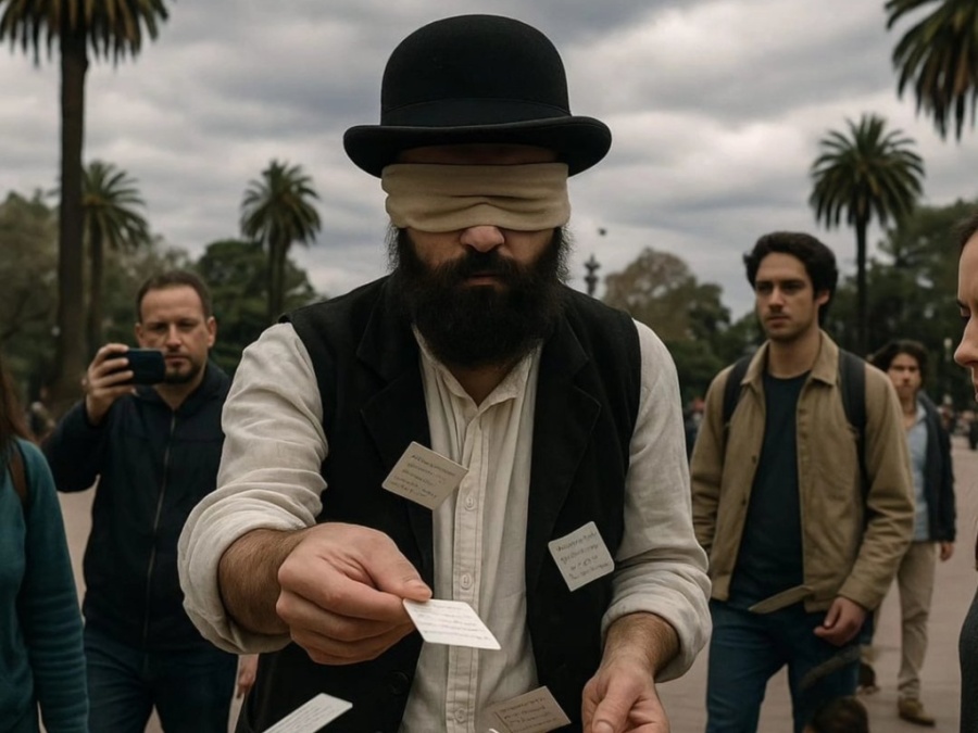 ¿Te cruzaste en La Plata con este artista callejero?: hace cartomancia poética y busca llevar su propuesta al teatro