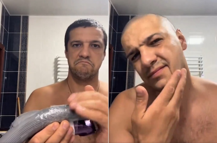 Se las ingenió para cortarse el pelo sin tener que limpiar nada después y fue viral: ”Trabajá inteligente, no duro”