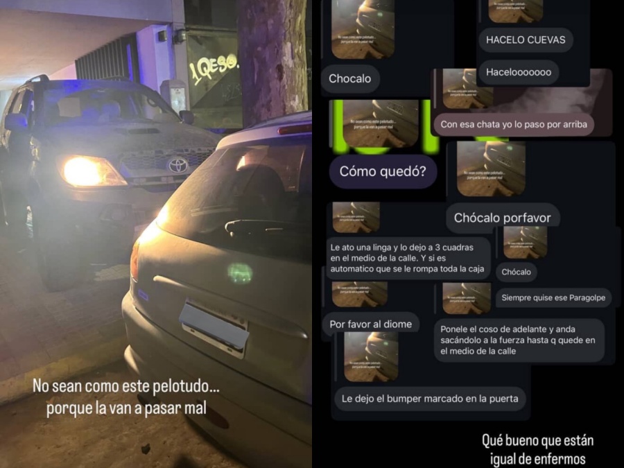 Furiosa reacción en La Plata: chocó el auto que bloqueaba la salida de su camioneta