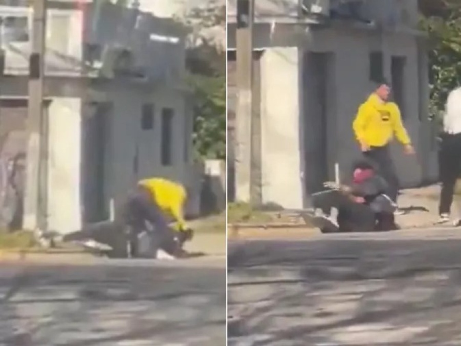 Entre piñas y patadas tres hombres se enfrentaron en una violenta pelea callejera en La Plata