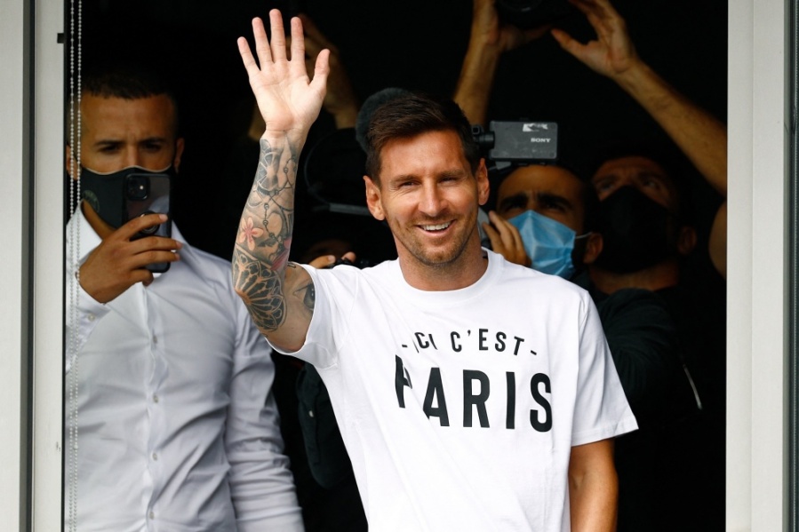 Messi llegó al Parque de los Príncipes, el estadio donde juega el PSG