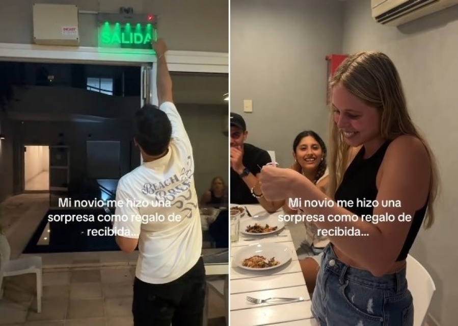 Su novia se recibió de nutricionista, escondió un hermoso regalo en un lugar insólito y la emoción fue total