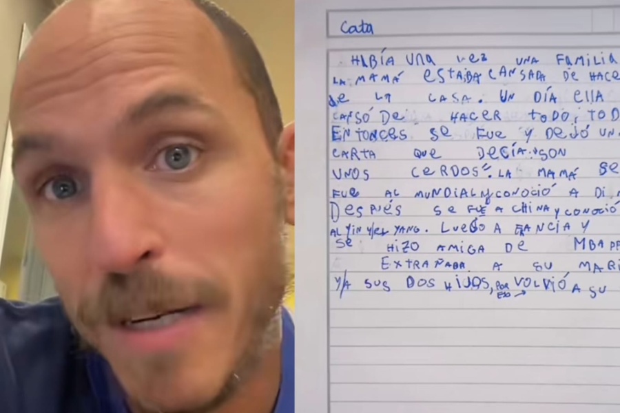 Su hija tuvo como tarea hacer un cuento y reflejó lo cansada que está su mamá por hacer las cosas de la casa