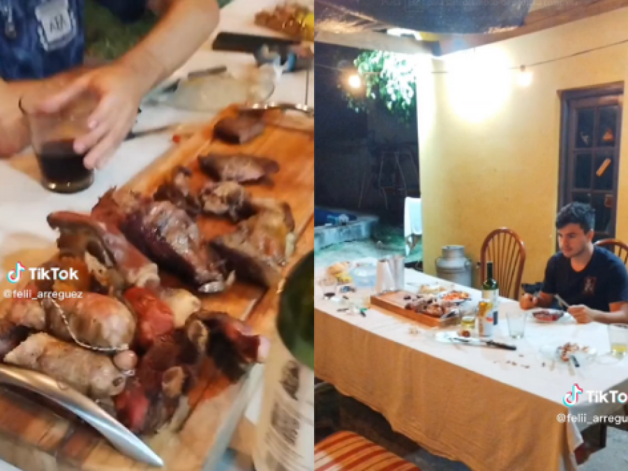 Invitó a comer asado a sus amigos y grabaron una escena que se hizo viral: “Siempre me pasa lo mismo”