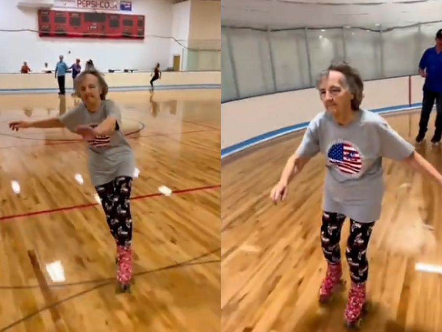 Furor por una abuelita patinadora