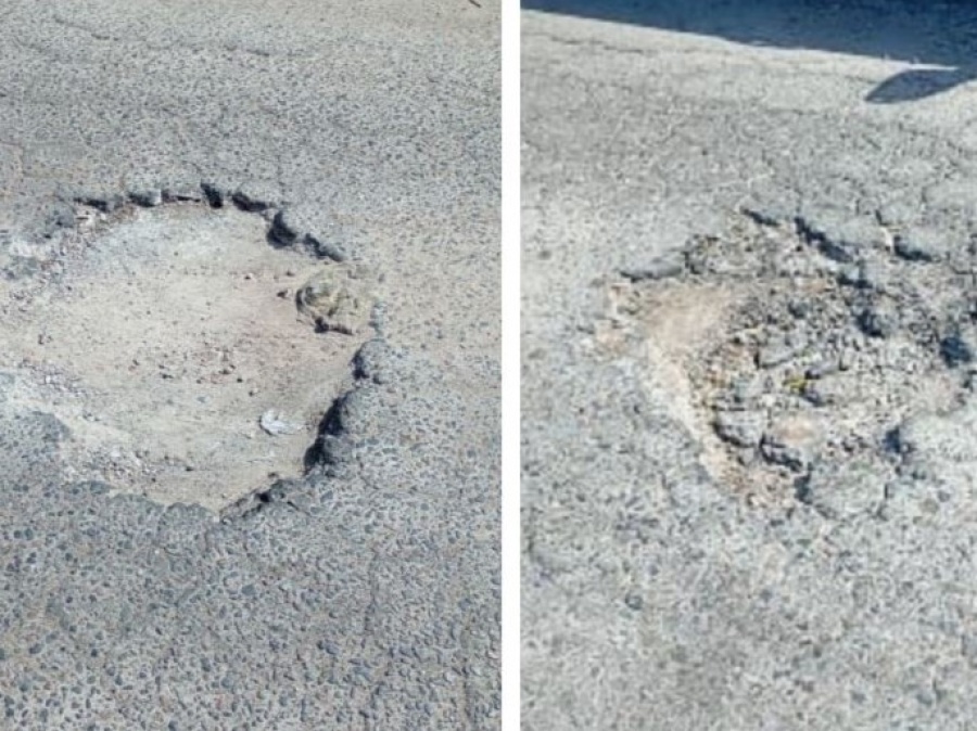 Dos cráteres en la calle generan molestias en los vecinos de un barrio de La Plata