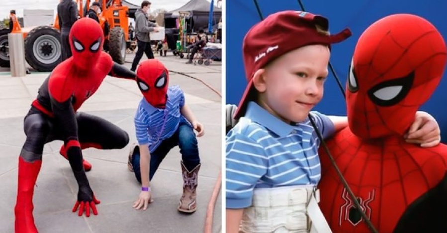 Tom Holland cumplió su promesa y filmó con un nene que salvó a su hermana de un ataque