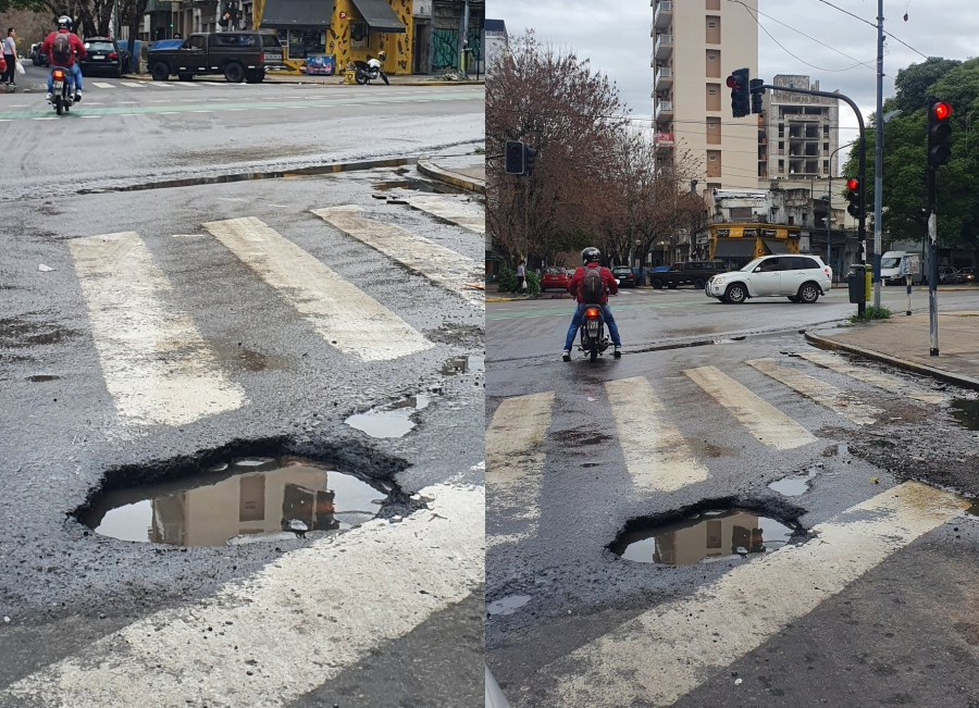 En 6 y 61 se quejaron por un pozo en el medio de la calle