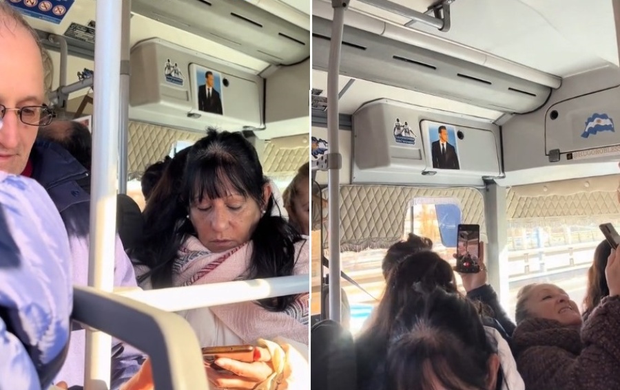 Se llenó el micro, el chofer sacó un truco de la galera y fue furor: ”Así si te gusta viajar como sardina”