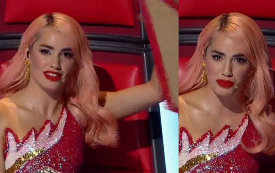 ¡Se tiró todo encima! El súper look de Lali en ”La Voz Argentina”