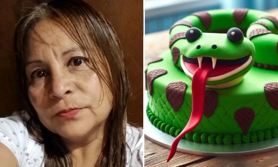 Mandó a hacer una torta de serpiente, se le fue la mano con el diseño y estalló por el resultado: ”Cambió de piel”