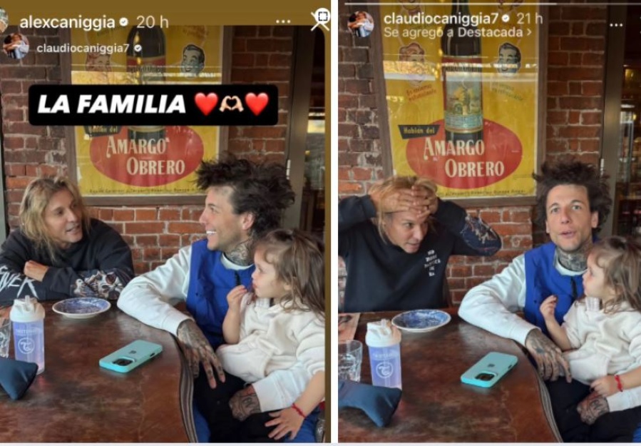 Claudio Caniggia realizó dos posteos de imágenes junto a Alex y su nieta