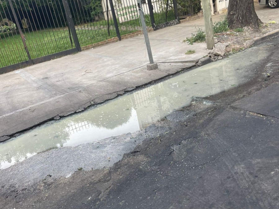 Vecinos de calle 17 y 44 reclaman por una pérdida de agua podrida que afecta toda la cuadra