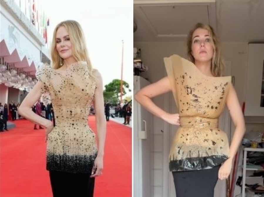 Arrancó a vestirse como los famosos con cosas que tiene en su casa, mostró el paso a paso y se volvió viral