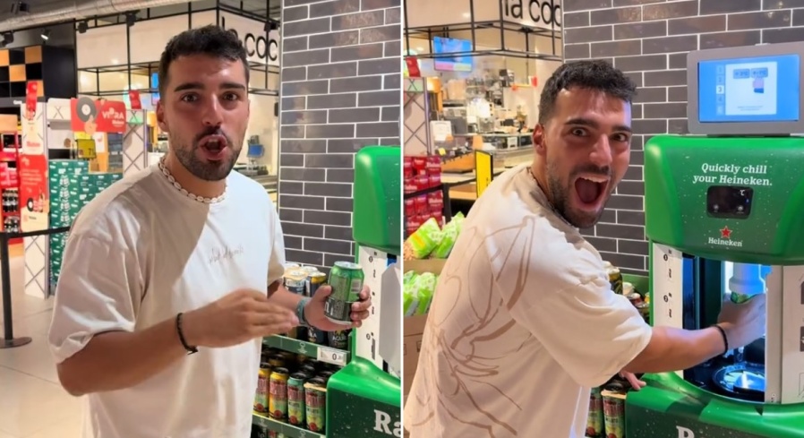 Fue a un supermercado, quedó fascinado con una máquina ”capaz de todo” para los amantes de la cerveza y se volvió viral