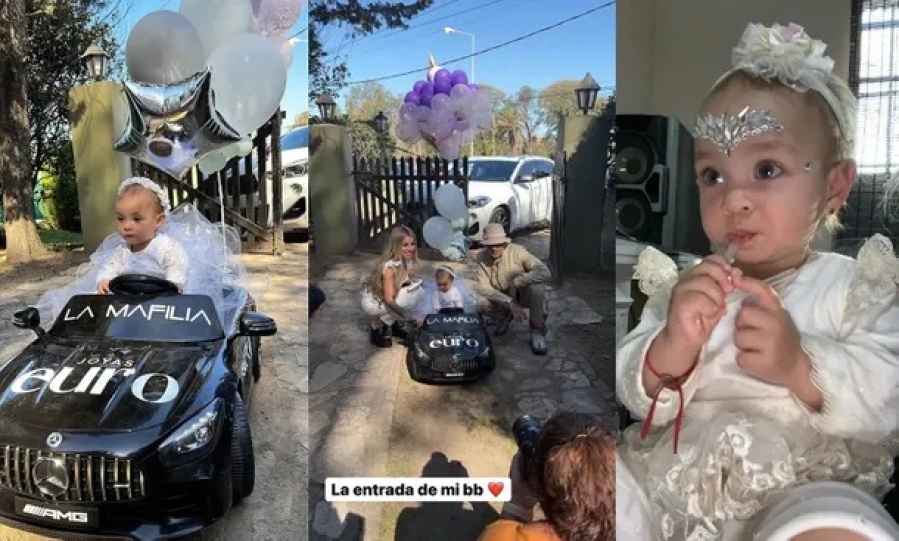 L-gante y Tamara Báez hicieron un super cumpleaños para celebrar el primer años de su hija Jamaica