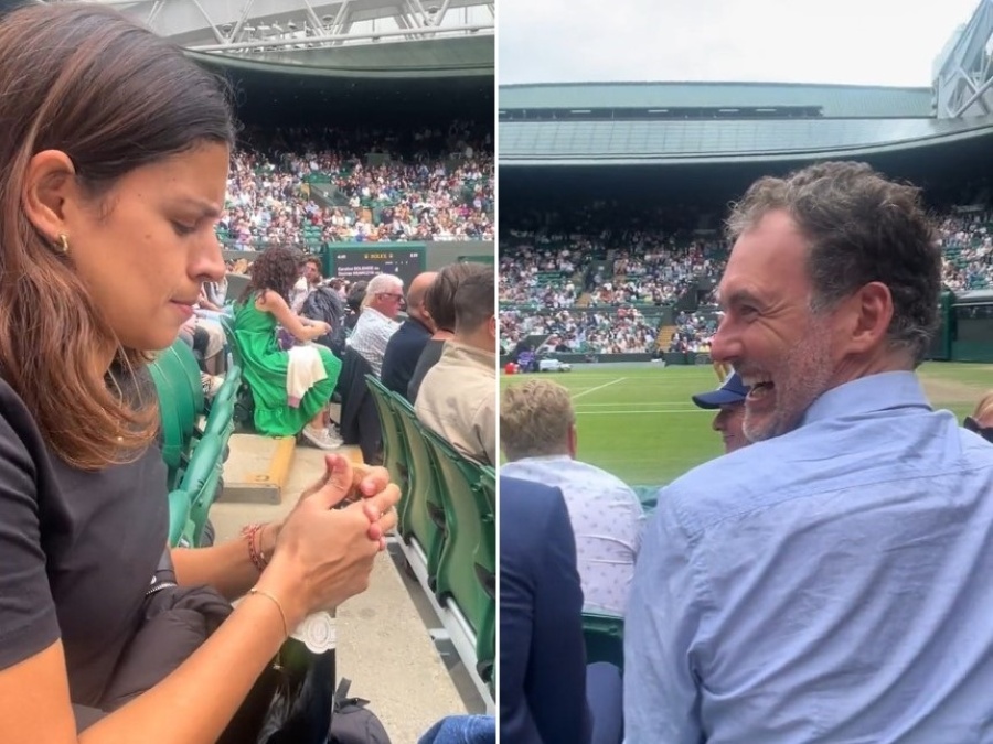 Abrió un champagne en pleno partido de tenis, el corcho voló al lugar menos esperado y fue viral: ”Se ríen en dinero”