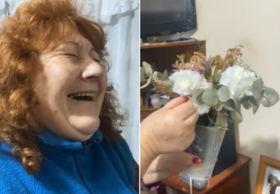 Cuidó unas flores por dos semanas, su hija la ”avivó” y ella no lo podía creer: ”¿No te das cuenta?”